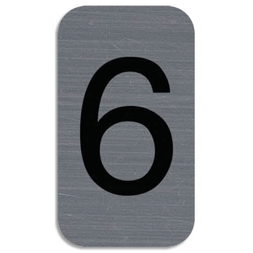 EXACOMPTA Plaque adhésive imitation Aluminium Chiffre 6 2,5x4,4 cm 67186E photo du produit Principale L