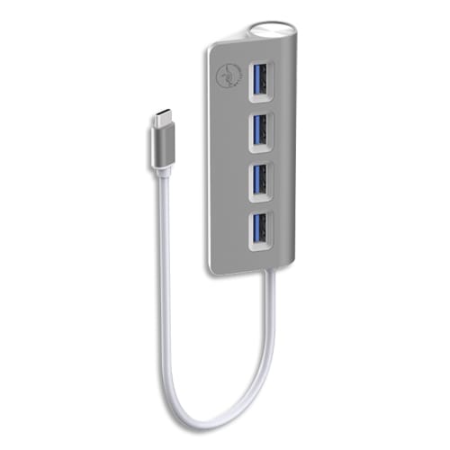 MOBILITY LAB Hub cylindre 4 ports USB-c Gris sidéral ML311821 photo du produit Principale L