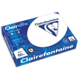 CLAIREFONTAINE Ramette de 500 feuilles papier Blanc CLAIRALFA 80 grammes format A5 1910 photo du produit