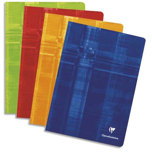 Cahier piqûre avec rabats 24x32 96 pages Seyes coloris aléatoire  CLAIREFONTAINE