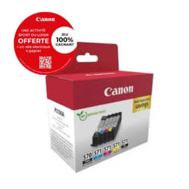 CANON Multipack 5 cartouches Jet d'encre N° 570 + 571 / 0372C006 Noir XL + Noir + Cyan + Magenta + Jaune photo du produit