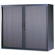 MT INTERNATIONAL Armoire basse monobloc Corps et Rideau anthracite - Dimensions : L100 x H105 x P43 cm photo du produit