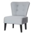 PAPERFLOW Fauteuil Brighton en bois et polyester pied Noir revêtement Gris clair, L640 x H820 x P650 cm photo du produit