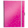 LEITZ Cahier spiralé WOW BEMOBILE 21x29,7cm, 160 pages 5x5. Couverture souple polypro. Coloris Rose photo du produit