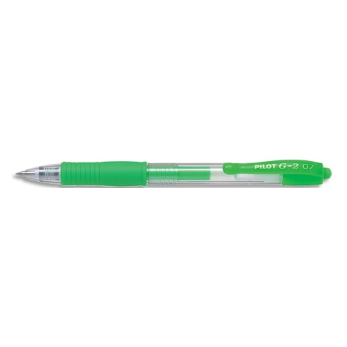 PILOT Stylo roller encre gel G-2. Pointe moyenne 07 RT. Couleur Vert néon photo du produit Principale L