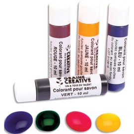 GRAINE CREATIVE Lot de 4 colorants pour savons 10ml - Coloris assortis (bleu, rouge, jaune et vert) photo du produit