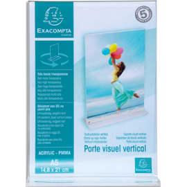 EXACOMPTA Porte-visuel droit vertical format A5 - Cristal 85158D photo du produit