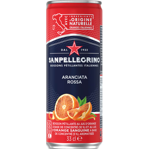 SAN PELLEGRINO Aranciata Rossa 33 cl Boisson légèrement gazeuse oranges/oranges sanguines d'Italie. photo du produit Principale L