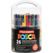 POSCA Pot de 26 marqueurs peinture à eau classiques, couleurs assorties + 30 masques à décorer photo du produit