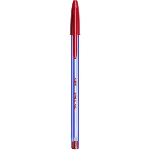 BIC Cristal Soft Stylos-Bille Pointe Moyenne (1,2 mm) - Rouge ≡ CALIPAGE