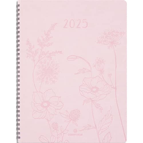 OBERTHUR Agenda PRIMROSE 27, spiralé, Janvier à Décembre 2025, format 22x28cm Rose photo du produit Principale L