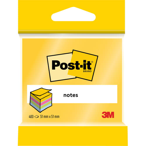 POST-IT Mini bloc cube 400 feuilles 5.1x5.1cm couleur ultra