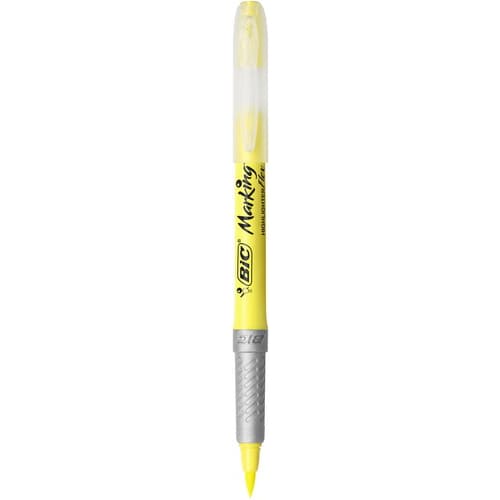 BIC Highlighter Grip Surligneurs Pointe Biseautée - Jaune photo du produit Secondaire 1 L