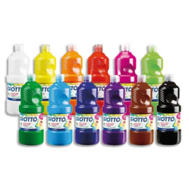 GIOTTO Pack école de 8 x 1 litre de gouache couleur assorties photo du produit