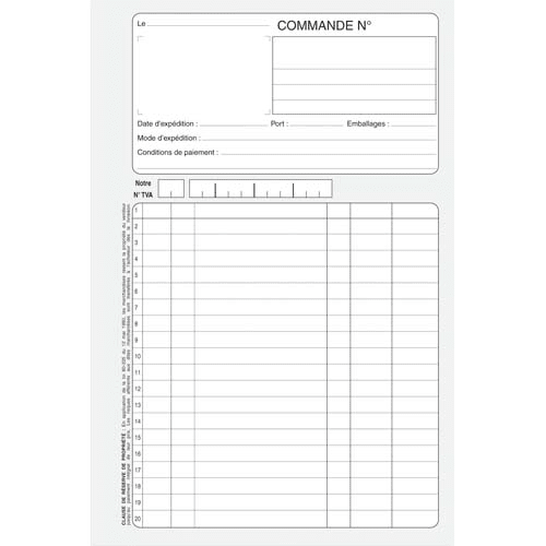 Carnet autocopiant de 50 factures