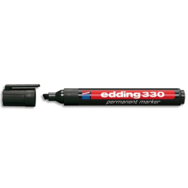 EDDING Marqueur Edding 330 permanent, corps plastique, pointe biseautée - coloris Noir photo du produit