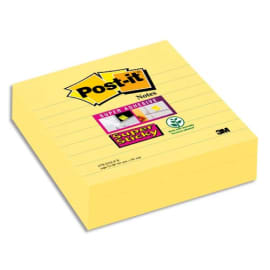 POST-IT Lot de 3 blocs de 70 feuilles Super Sticky Jaunes lignées 101 x 101 mm photo du produit