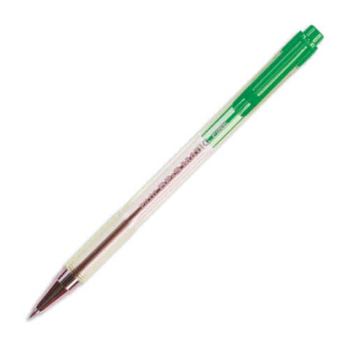 PILOT Stylo bille rechargeable pointe fine rétractable encre Verte corps plastique cristal BPS-MATIC photo du produit Principale L