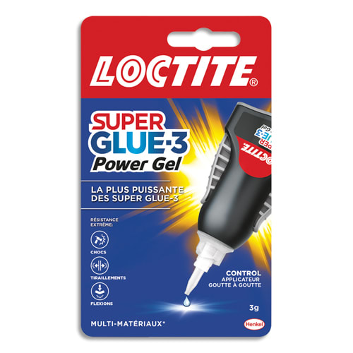 SUPER GLUE Flacon doser 3g Colle instantanée gel (goute à goute) CONTROL