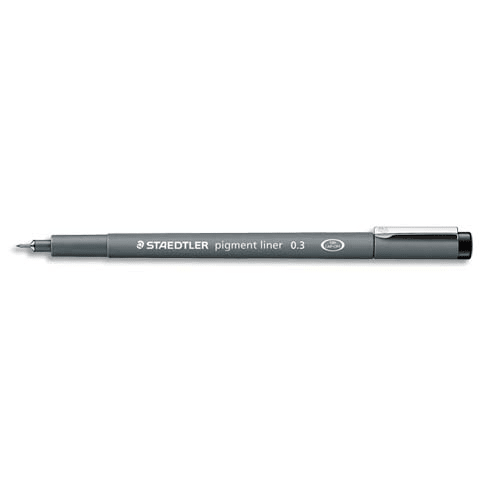 STAEDTLER Stylo-feutre Noir pointe calibrée PIGMENT LINER largeur de trait 0,3 mm photo du produit Principale L