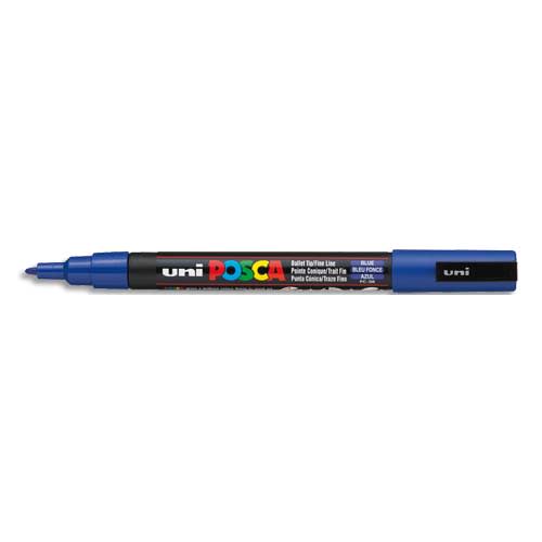 POSCA Marqueur pointe conique fine Bleu foncé PC3M BF photo du produit Principale L