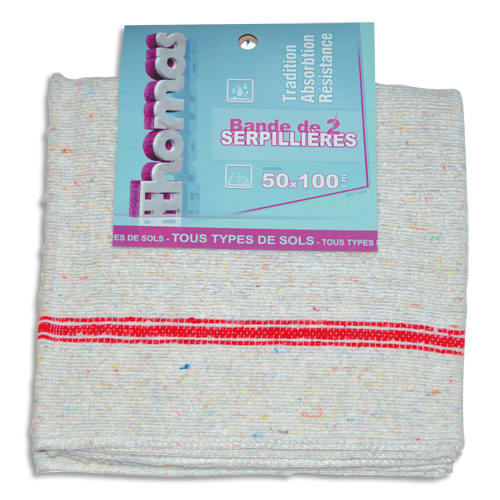 BROSSERIE THOMAS Carton de 15 Serpillières Tradition écrues en coton et polyester L50 x H0,5 x P100 cm photo du produit Principale L