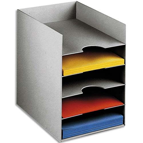 PAPERFLOW Bloc classeur 5 cases Gris pour format 24 x 32 cm - Dim. L25,8 x H31,8 x P32,5 cm photo du produit Principale L