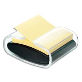 POST-IT Dévidoir Z-notes Pro Noir rechargeable + 1 bloc Z-notes Super Sticky Jaune 76 x 76 mm photo du produit