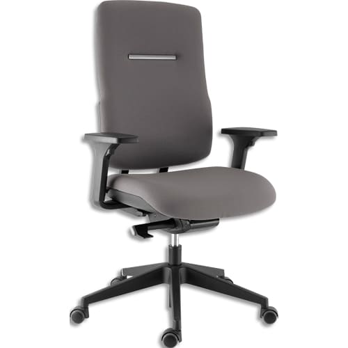 SOKOA Fauteuil tissu gris mécanisme synchrone autorégulé mousse assise hte densité accoudoirs 3 réglages photo du produit Principale L