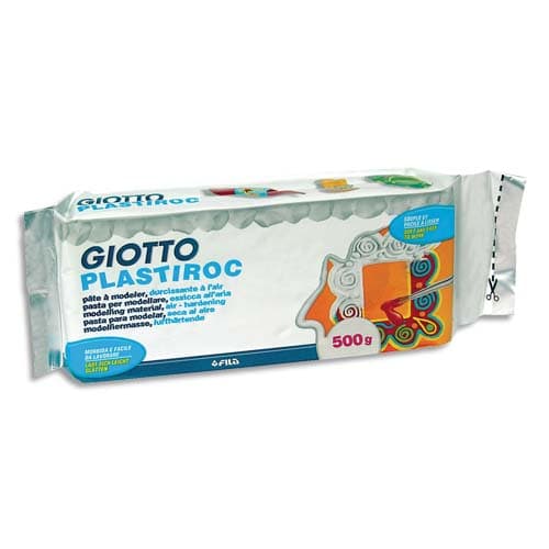 GIOTTO Pâte à modeler autodurcissante Plastiroc - Pain de 500g Blanc photo du produit Principale L