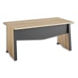 GAUTIER Table bureau pied panneaux avec voile de fond L140xH74xP80cm. Finition MAMBO Chêne sonoma-Noir photo du produit