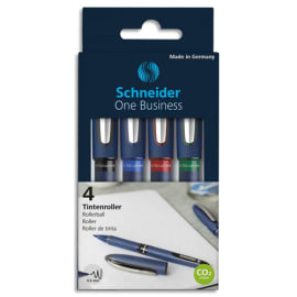 Stylo roller Pentel Energel BL77 écriture moyenne - Pochette de 4 couleurs  assorties sur