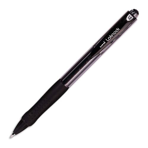 UNI-BALL Stylo à bille rechargeable pointe moyenne rétractable encre Noire corps avec grip LAKNOCK photo du produit Principale L