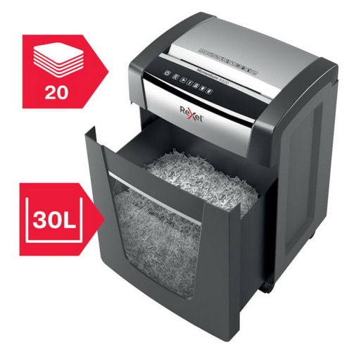 REXEL Destructeur de documents Momentum X420 P-4, coupe croisée, 4x40mm, 20 feuilles, 30 litres 2104578EU photo du produit Secondaire 1 L