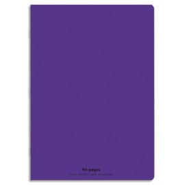 CONQUERANT C9 Cahier piqûre 24x32cm 96 pages 90g grands carreaux Seyès. Couverture polypropylène Violet photo du produit