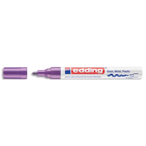 EDDING Marqueur peinture encre permanente laquée Violet pour toutes surfaces, pointe moyenne photo du produit Principale L