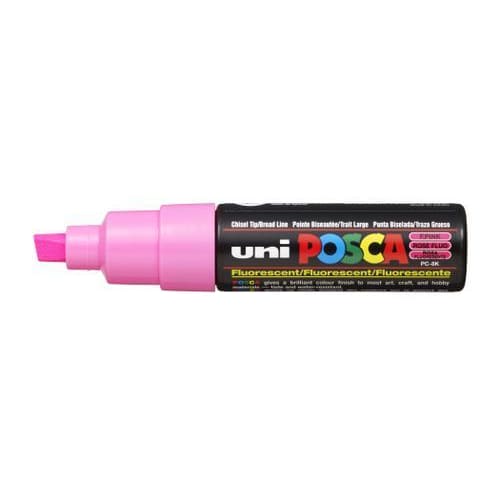 POSCA MARKER Marqueur pointe large biseautée, à base d'eau, encre à pigmentation Rose Fluo photo du produit Principale L