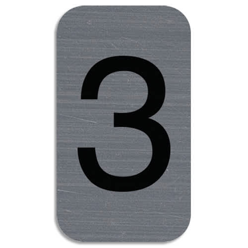 EXACOMPTA Plaque adhésive imitation Aluminium Chiffre 3 2,5x4,4 cm 67183E photo du produit Principale L