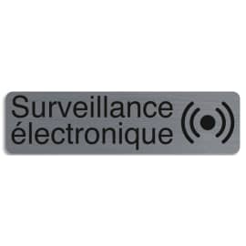 EXACOMPTA Plaque adhésive imitation aluminium Surveillance électronique 16,5X4,4 cm 67170E photo du produit