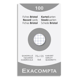 EXACOMPTA Fiches bristol, A5, quadrillé, blanc - Autres accessoires de  bureau - Achat & prix