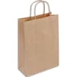 Paquet de 50 sacs kraft brun poignées torsadées 180 + 80 x 220 mm photo du produit