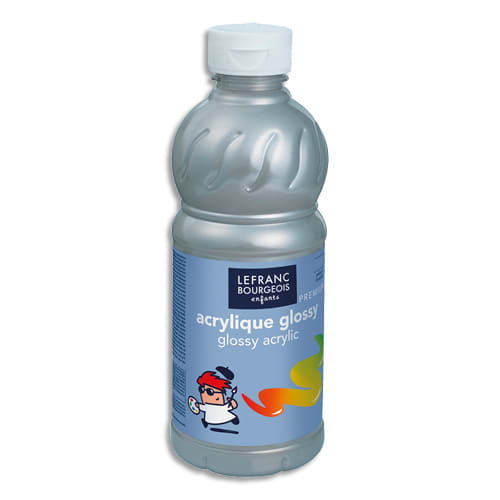 LEFRANC BOURGEOIS Flacon de 500ml gouache Glossy argent photo du produit Principale L