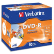 VERBATIM Pack de 10 boîtiers cristal DVD-R imprimables 4,7Go 16x 43521 photo du produit