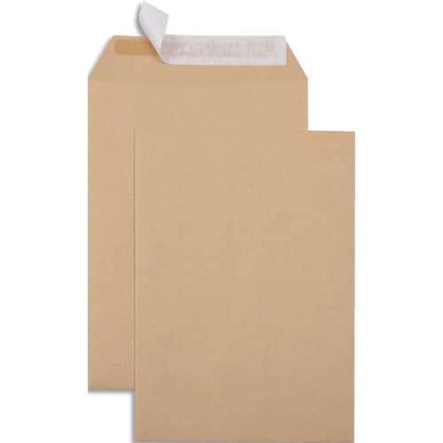 GPV Boîte de 500 pochettes kraft brun 90g B5 176x250mm auto-adhésives photo du produit Principale L