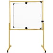 ULMANN Tableau pivotant vertical en acier émaillé Blanc double face, porte-accessoires, Ft L137 x H191 cm photo du produit