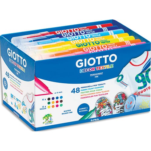 GIOTTO Boîte de 48 feutres pour tissu coloris assortis photo du produit Principale L