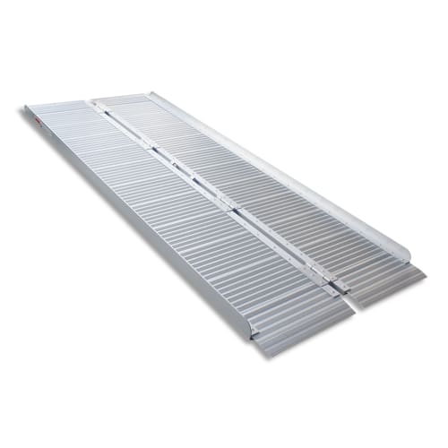 VISO Rampe d'accès PMR en aluminium Gris, pliable, avec poignée, charge 272 kg, L183 x H5/7 x P36/71 cm photo du produit Principale L