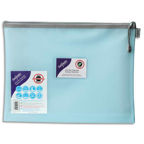 SNOPAKE Pochette fourre-tout renforcée ''Eva Mesh Pastel'' A4 bleu 280 x 360 x 50 mm photo du produit Principale L