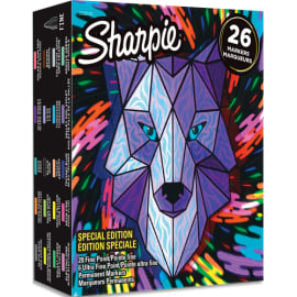 SHARPIE Fine - Marqueur Permanent - Boîte de 26 - Assortis Loup photo du produit