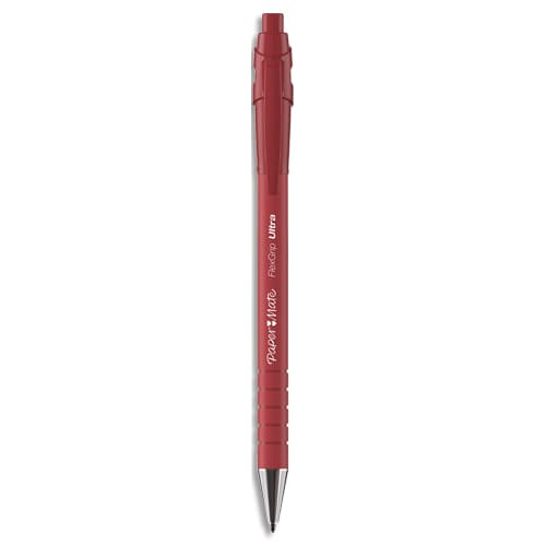 PAPERMATE Stylo bille Flexgrip pointe moyenne rétractable encre Rouge corps caoutchouc photo du produit Principale L